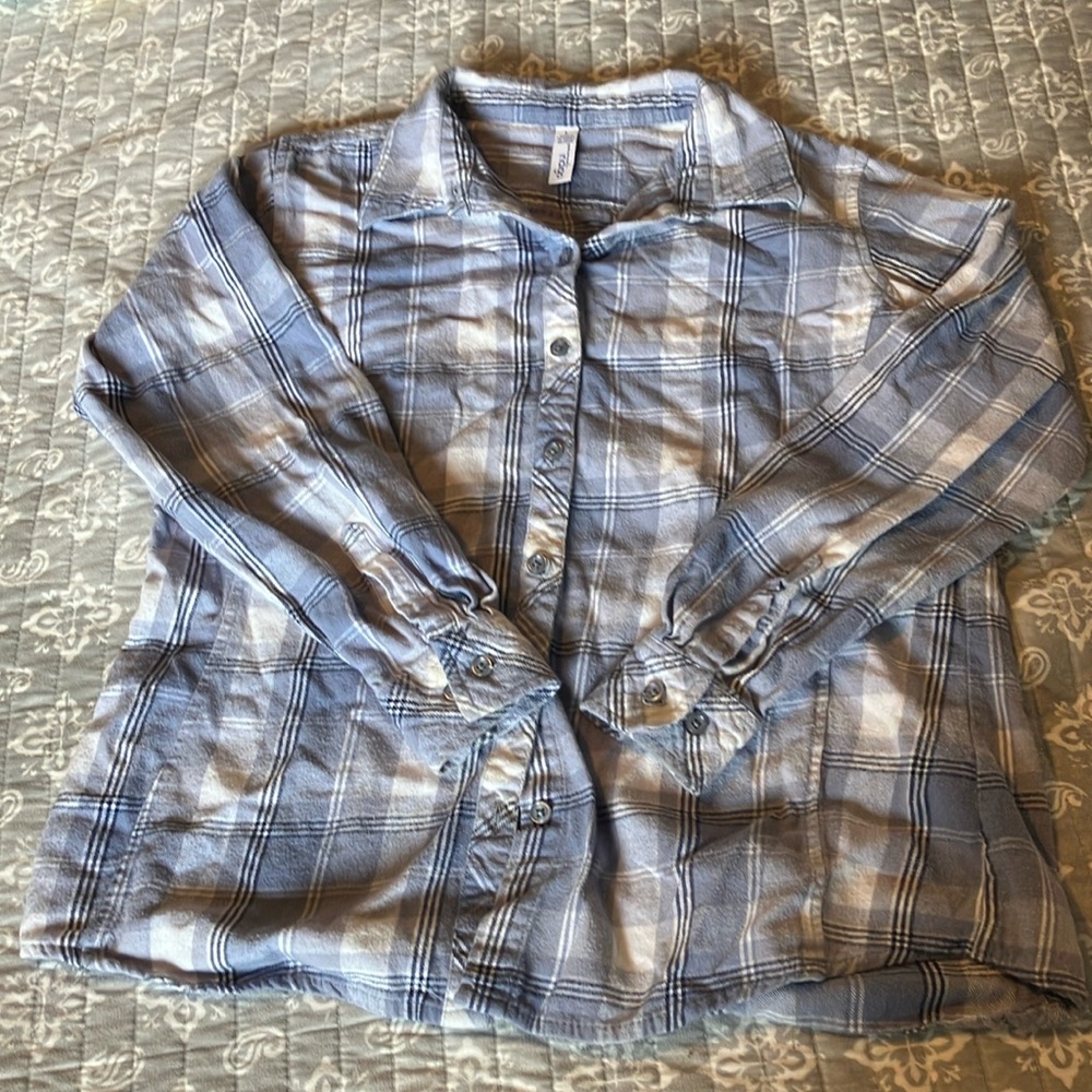 Indigo Plaid Button Down Shirt